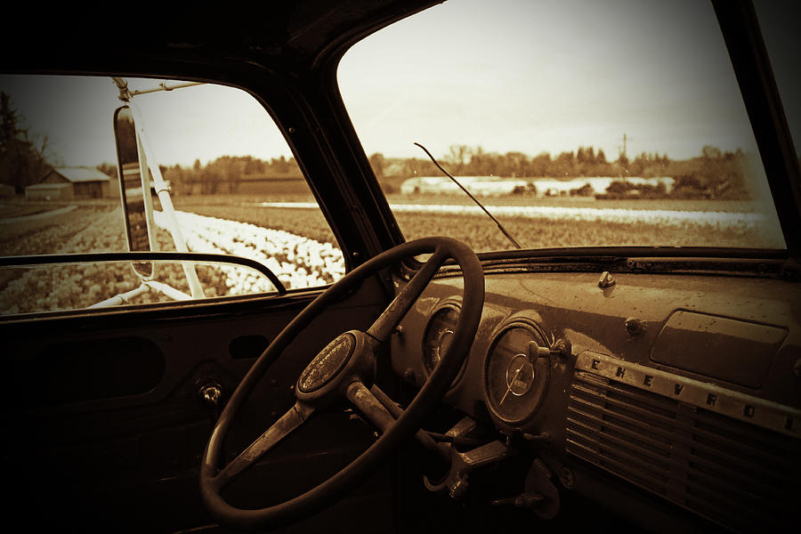 Flower Photograph - Vintage Chevy Farm Truck 2 by Kami McKeon
