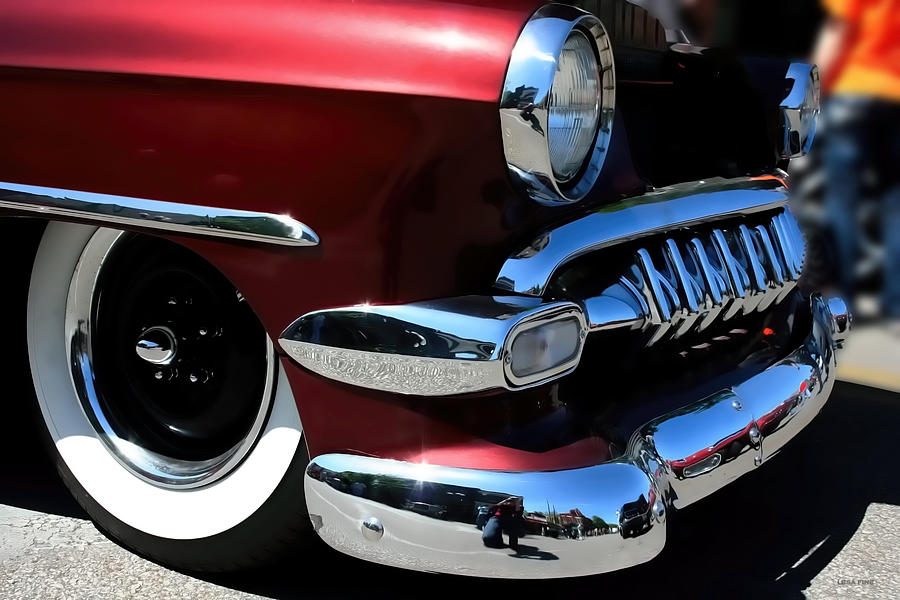 Car Photograph - Vintage Chevy Grill  Toothy Chrome by Lesa Fine