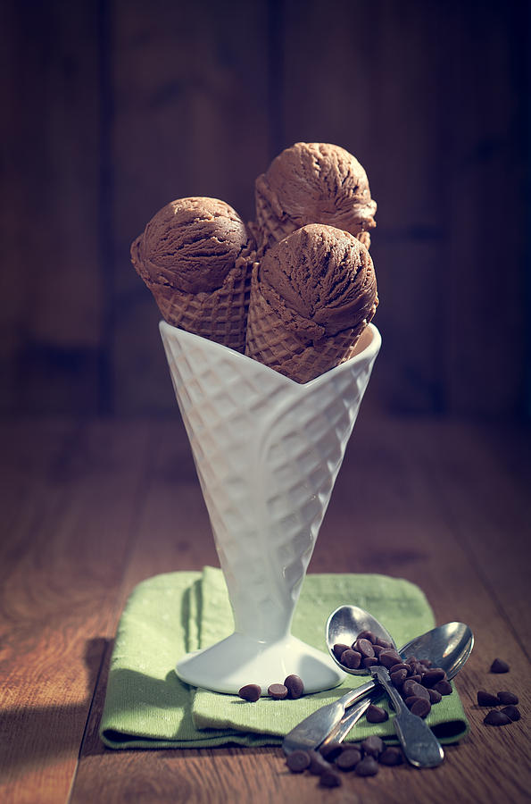 Summer Photograph - Vintage Chocolate Ice Cream by Amanda Elwell