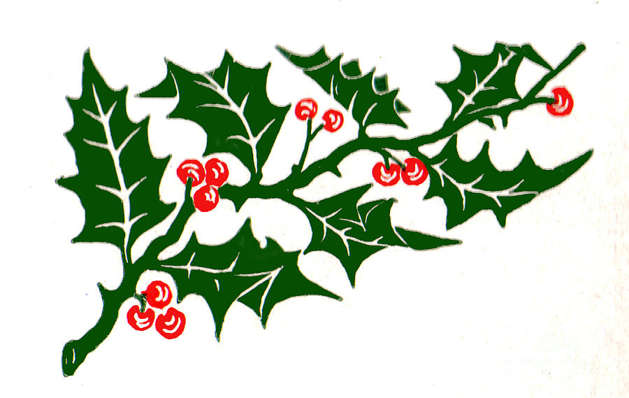 Vintage Christmas Holly Digital Art By Art Mackay