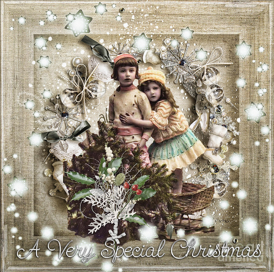 Vintage Christmas Mixed Media by Mo T