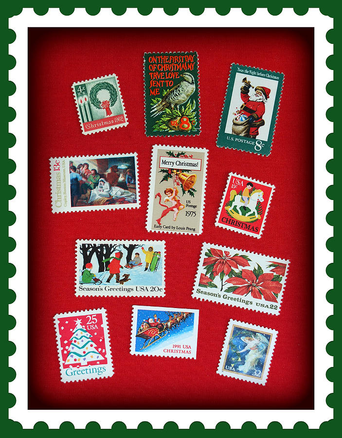 Vintage Christmas Stamps Photograph by Scott Kingery