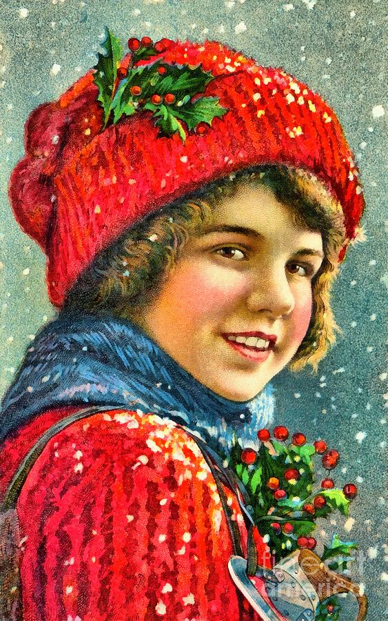Vintage Christmas Painting by Vincent Monozlay - Pixels
