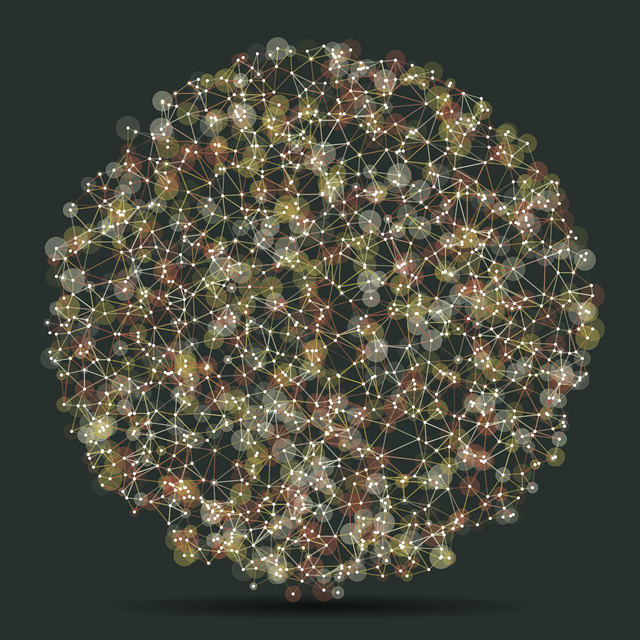 Vintage Circle Abstract Network Pattern Digital Art by Frank Ramspott