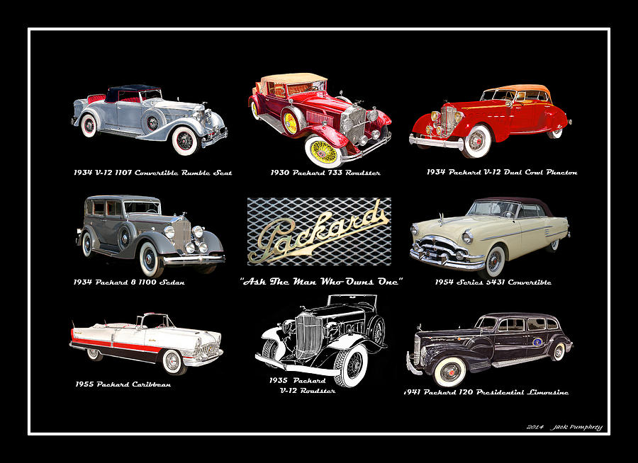 Poster of classic Packards Painting by Jack Pumphrey