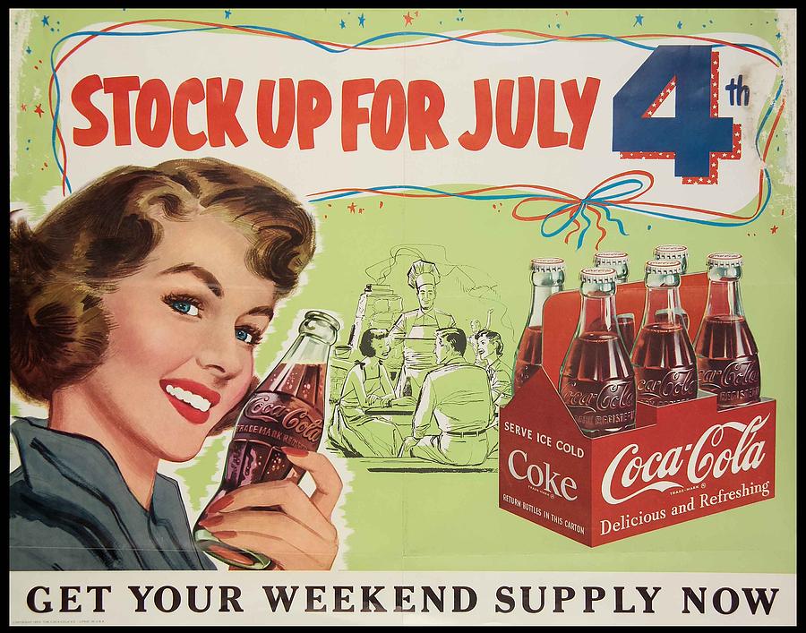 Independence Day Photograph - Vintage Coca Cola Ad by Georgia Clare
