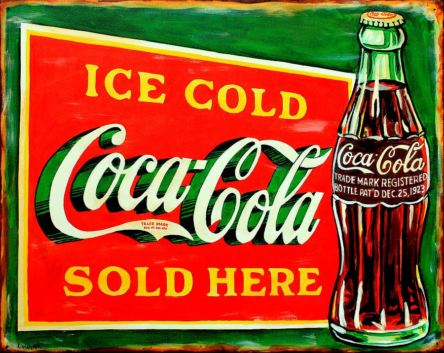 Vintage Coca-Cola Sign Painting by Karl Wagner