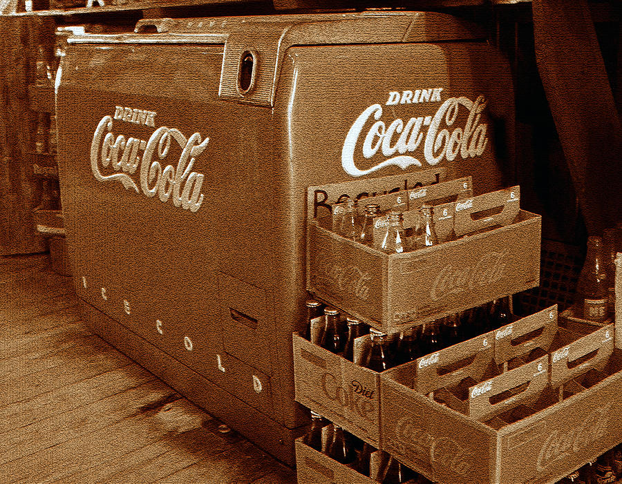 Vintage coke cooler with cartons Photograph by David Lee Thompson