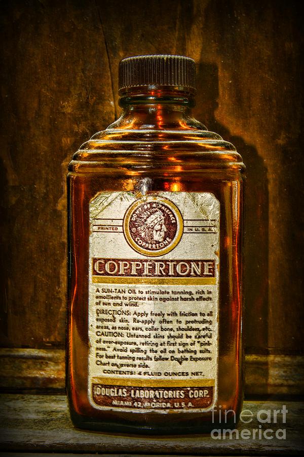 Vintage Photograph - Vintage Coppertone Bottle by Paul Ward