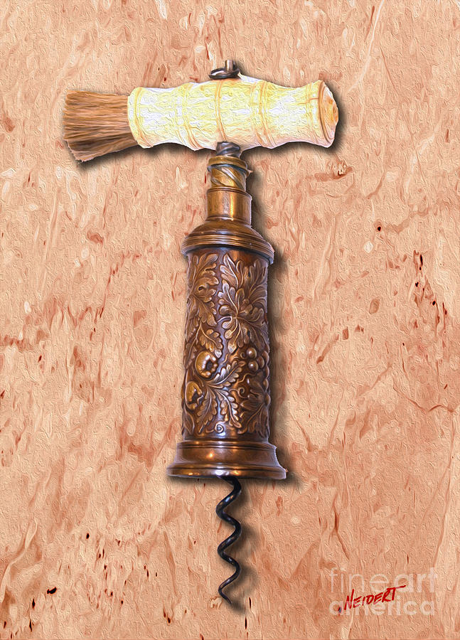 Vintage Corkscrew Painting 6 Mixed Media by Jon Neidert