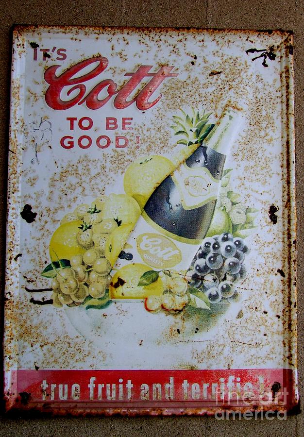 Sign Photograph - Vintage Cott Fruit Juice Sign by Mary Deal