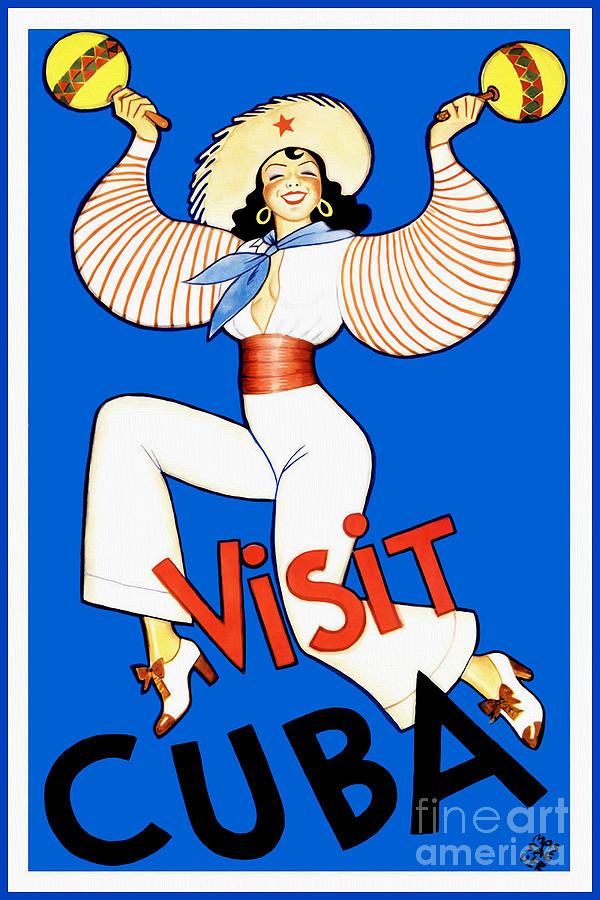Travel Poster Photograph - Vintage Cuba Travel Poster by Jon Neidert