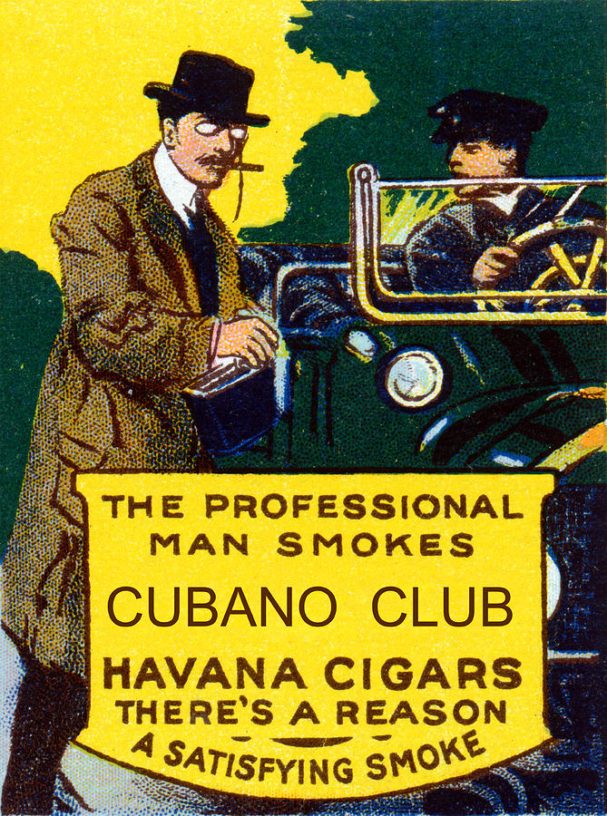 Vintage Cubano Club Cigars Painting by Historic Image