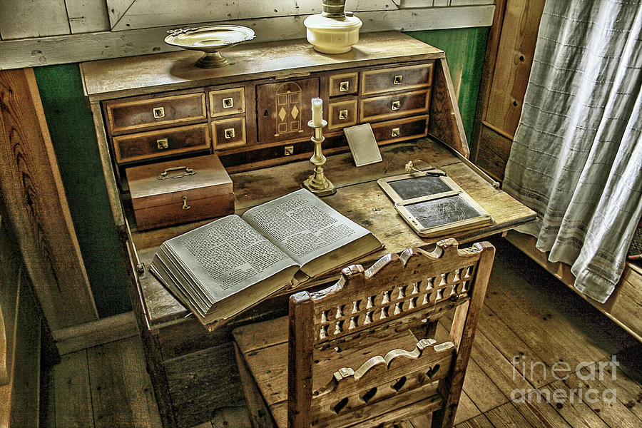 Vintage desk Photograph by Patricia Hofmeester