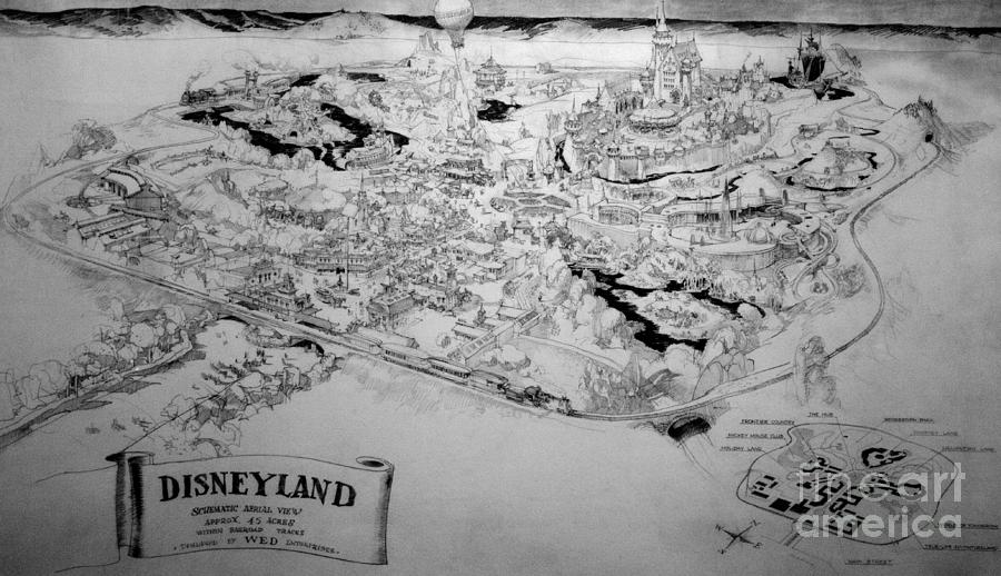 Vintage Disneyland layout Digital Art by David Millenheft