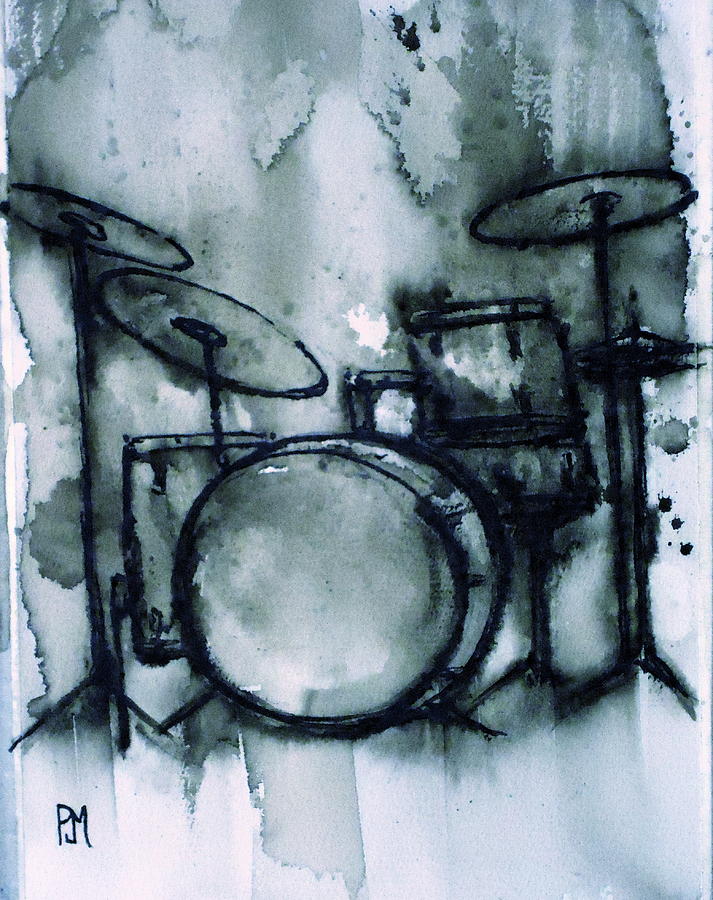 Vintage Drums II Painting by Pete Maier