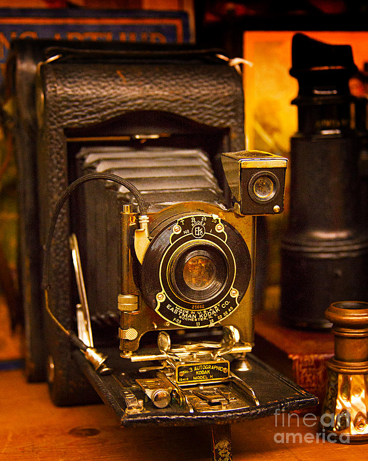 Camera Photograph - Vintage Eastman Kodak Folding Camera by Jerry Cowart