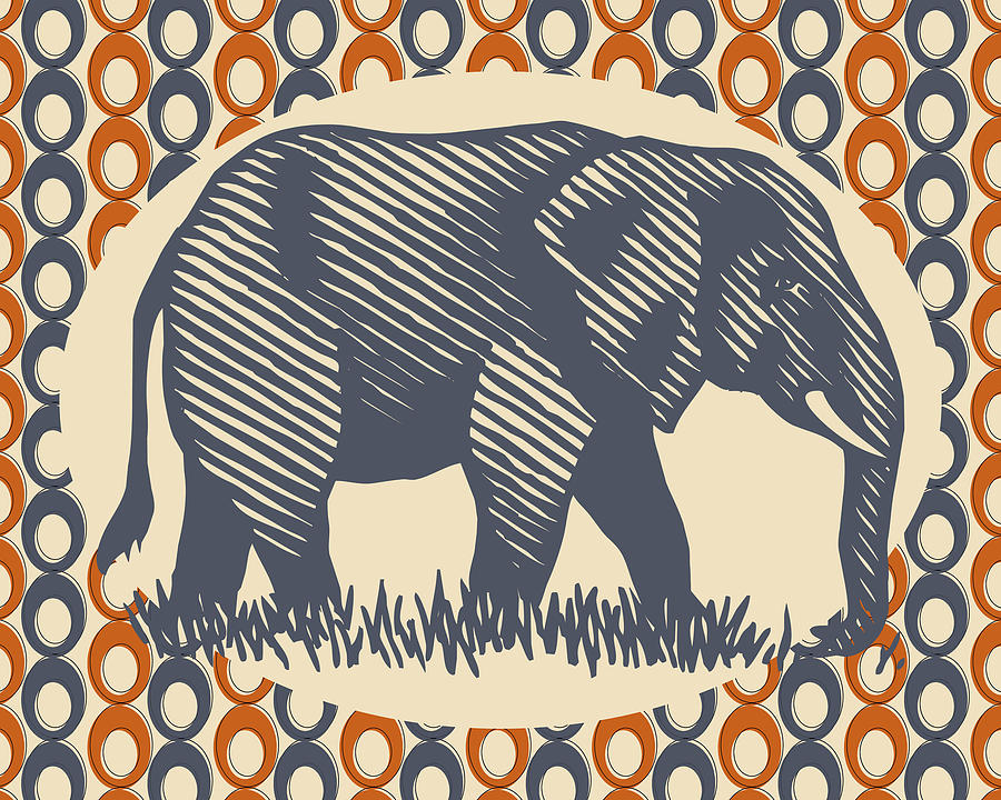 Elephant Digital Art - Gray Elephant by Flo Karp