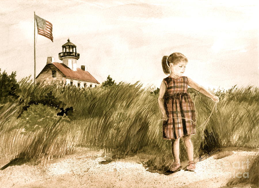 Vintage Ella At East Point  Painting by Nancy Patterson