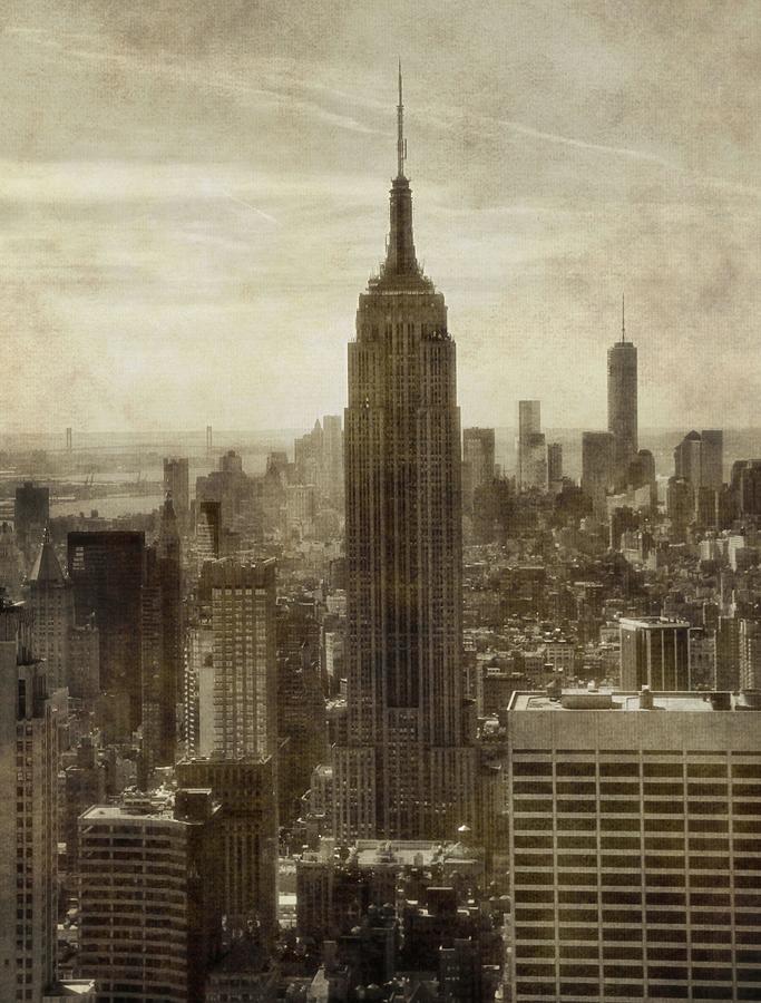 Vintage Empire State Building Manhattan Skyline Photograph By Dan Sproul
