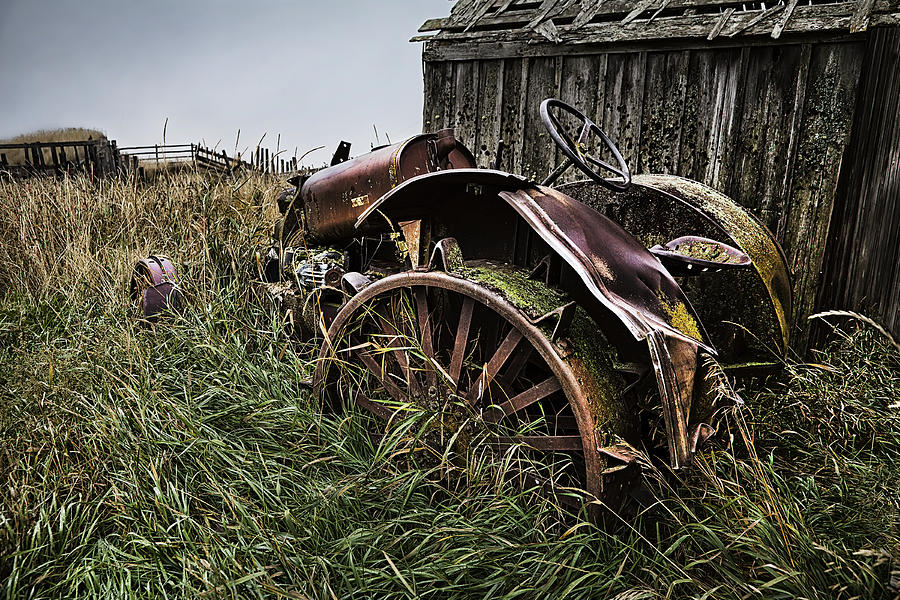 Vintage Farm Tractor Color Photograph by Theresa Tahara