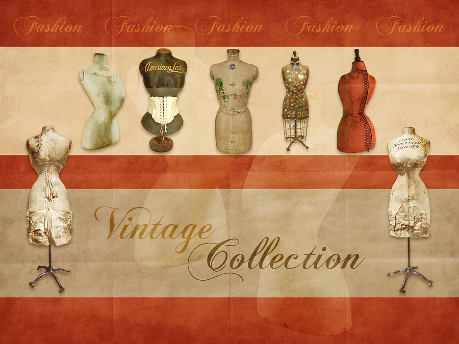 Vintage Fashion Mannequins - 01 Digital Art by Variance Collections