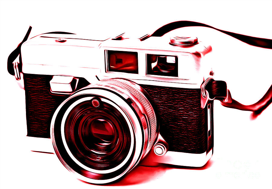 Vintage Photograph - Vintage Film SLR Camera Red by Edward Fielding