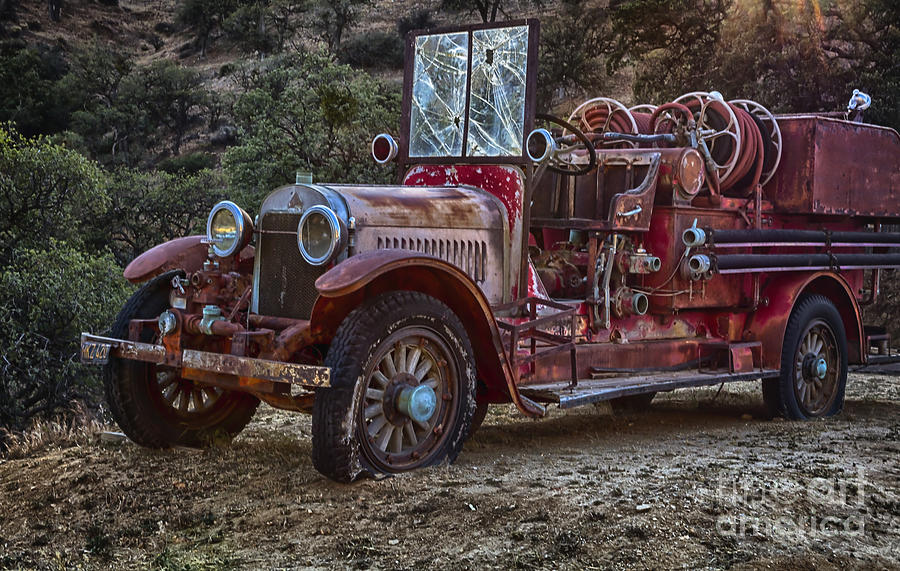 Vintage Fire Truck Photograph by David Millenheft