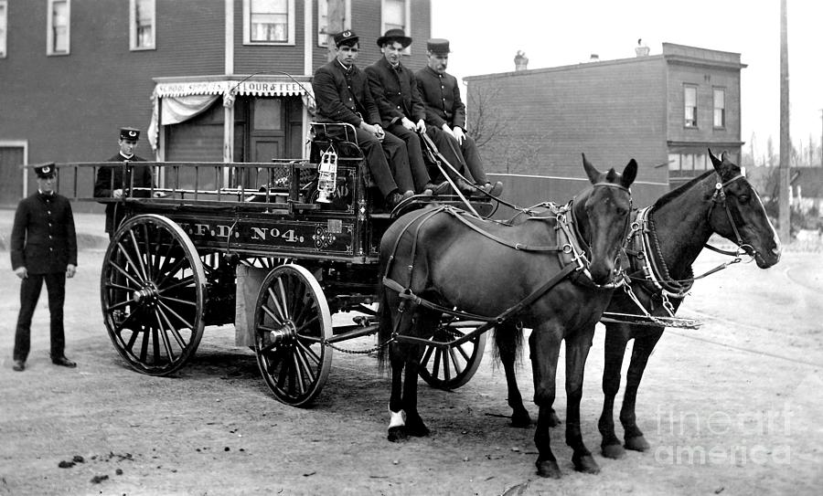 Vintage Fire Wagon Photograph by Jon Neidert