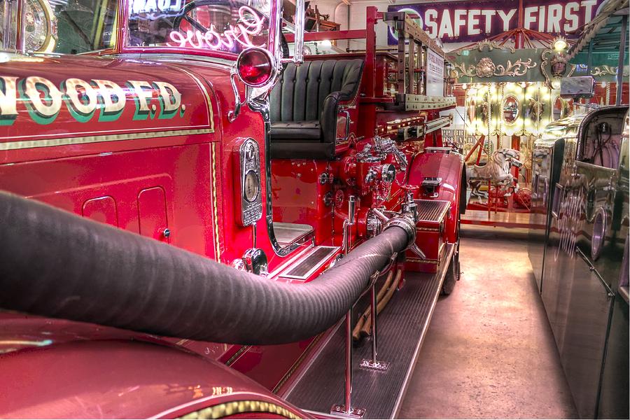 Vintage Firetruck Safety First Photograph by Jane Linders