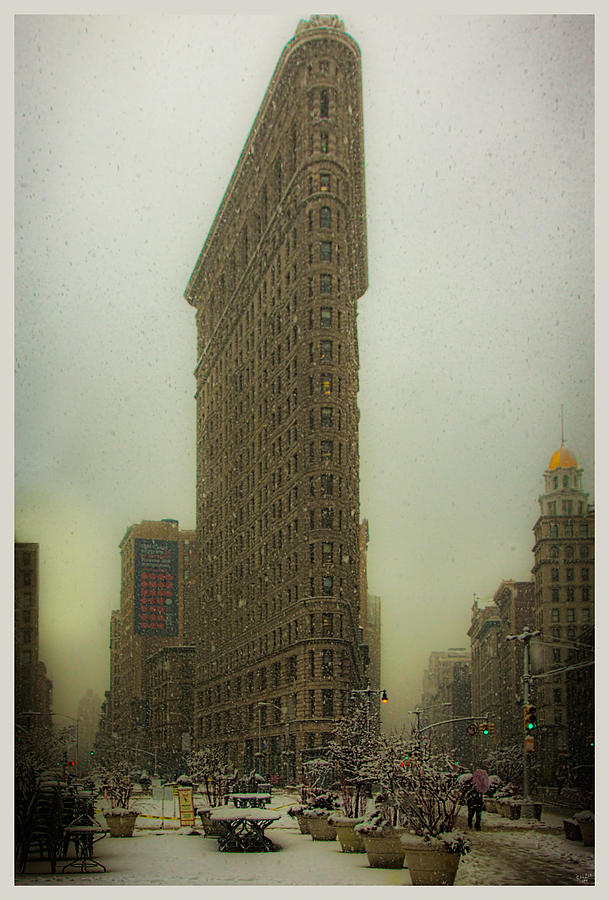 Vintage Flatiron In Winter Photograph by Chris Lord