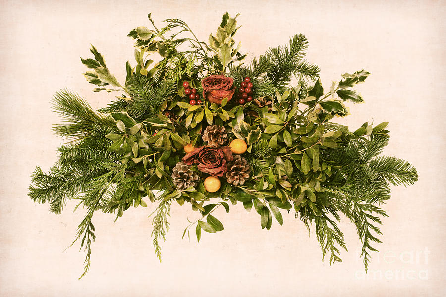 Holiday Photograph - Vintage Floral Arrangement by Olivier Le Queinec