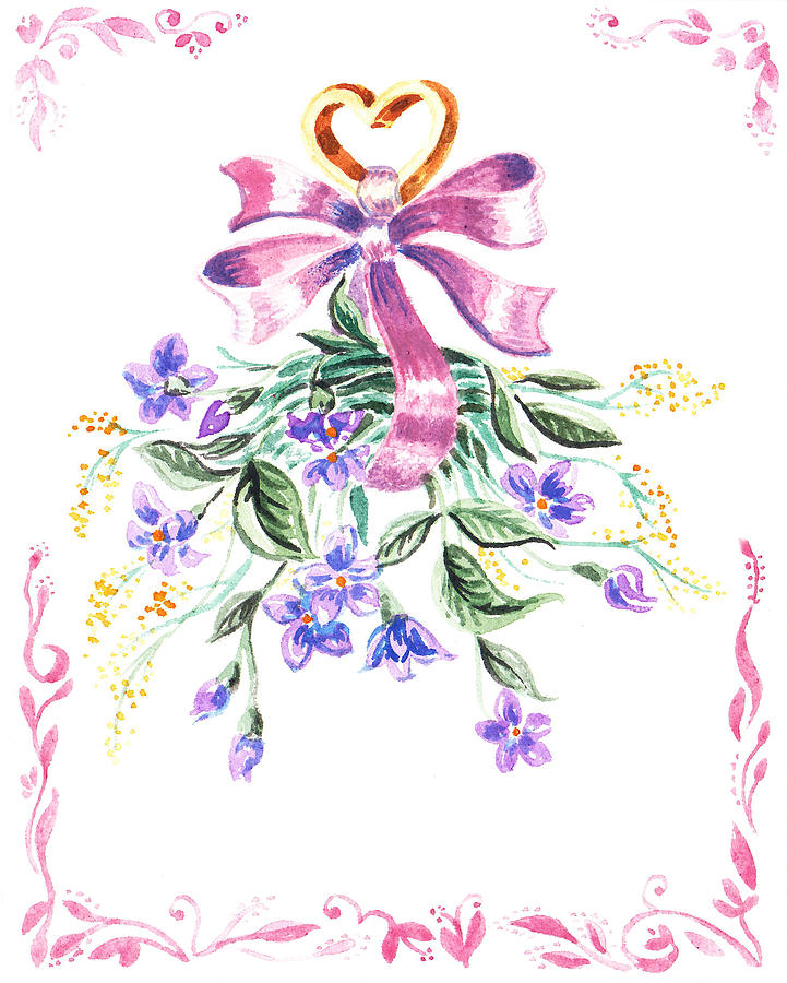Vintage Flowers From The Heart Painting by Irina Sztukowski