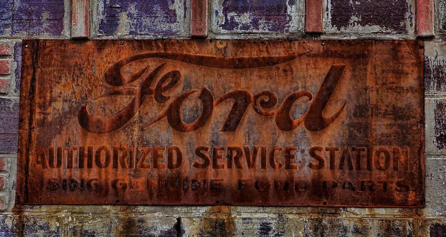 Vintage Ford Authorized Service Sign Photograph by Alan Hutchins