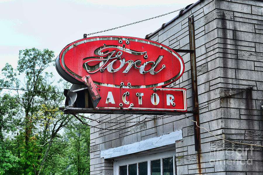 Vintage Ford Tractor Sign Photograph by Paul Ward
