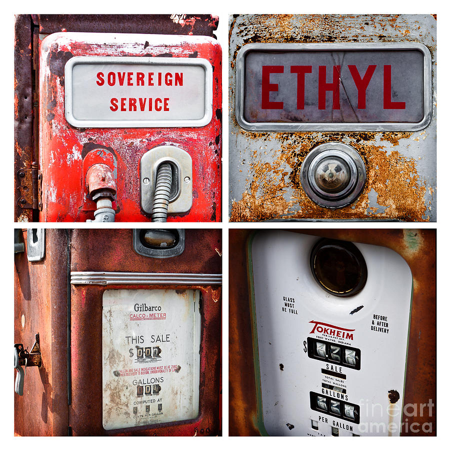 Vintage Fuel Pumps Collage Photograph by Lawrence Burry