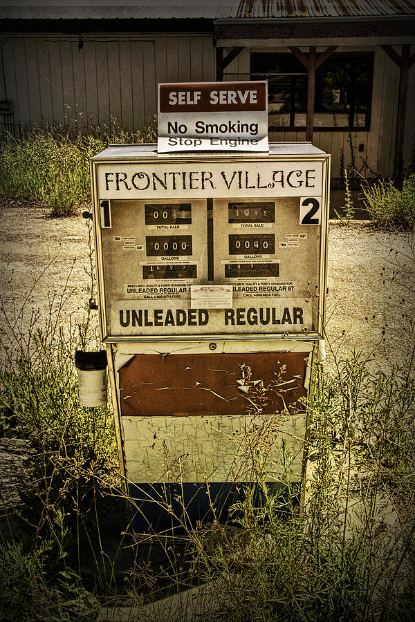 Vintage gas pump at an abandoned filling station Photograph by Randall Nyhof