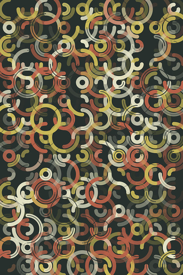 Vintage Geometric Circle Segment Pattern Digital Art by Frank Ramspott