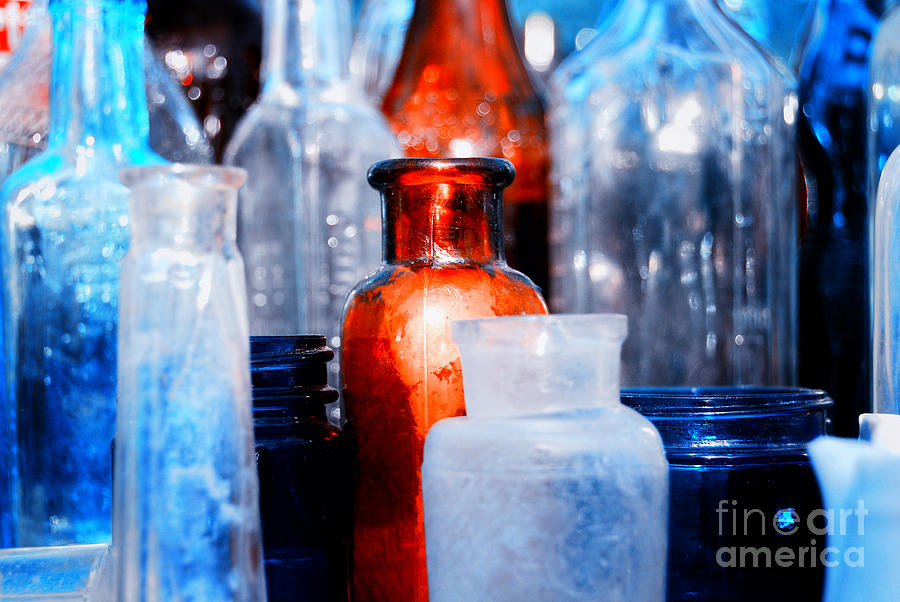 Vintage Glass Bottles 1 Photograph by Sabine Jacobs