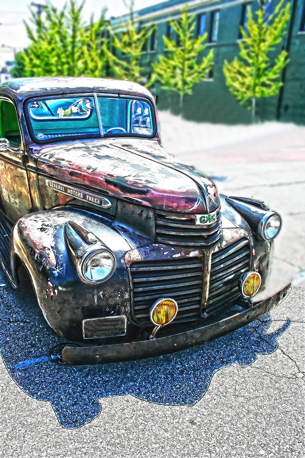 Vintage GM Truck Frontal HDR Photograph by Lesa Fine