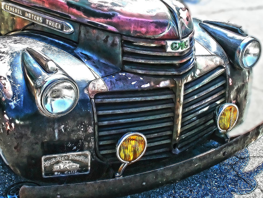 Vintage GM Truck HDR 2 Grill Art Photograph by Lesa Fine