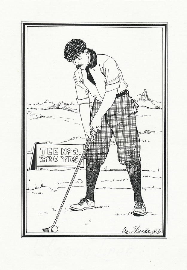 Vintage Golfer 1900 Drawing by Ira Shander