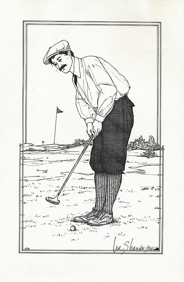 Vintage Golfer Drawing by Ira Shander