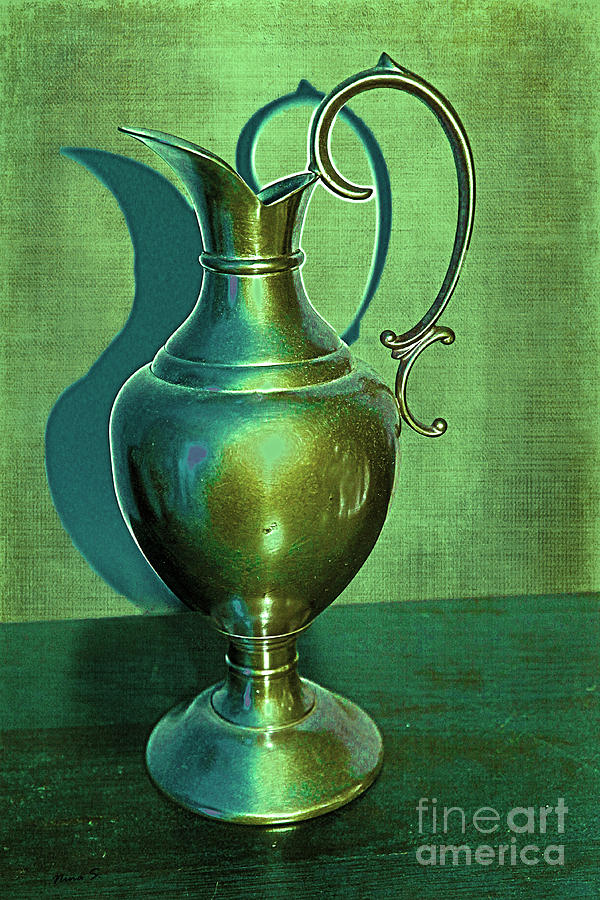 Vintage Green Pewter Pitcher Photograph by Nina Silver