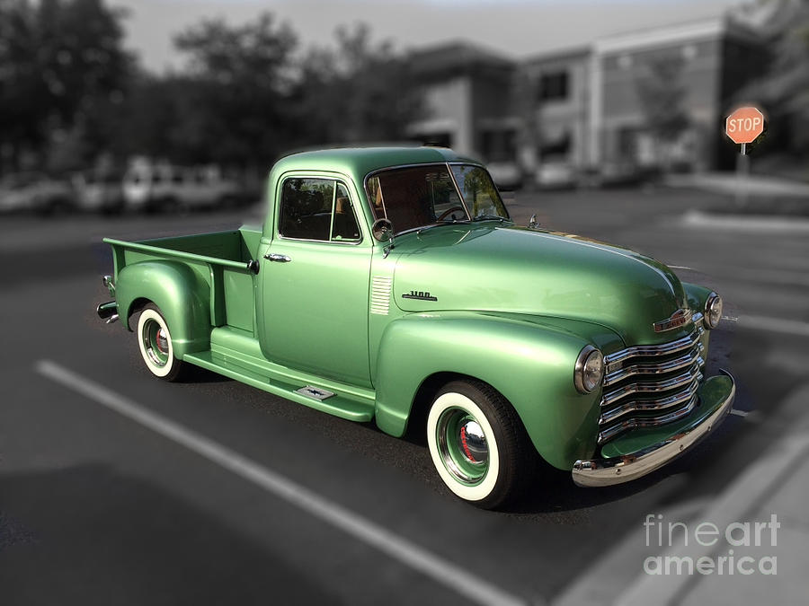 Vintage Green Chevy 3100 Truck Photograph