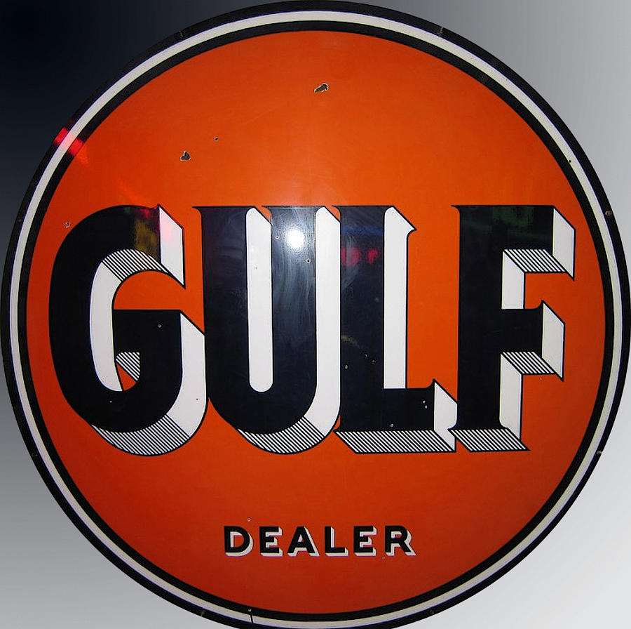 Vintage Gulf Garage Sign Digital Art by Marvin Blaine