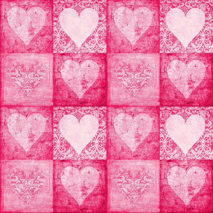 Vintage Hearts In Pink Multi Photograph by Suzanne Powers