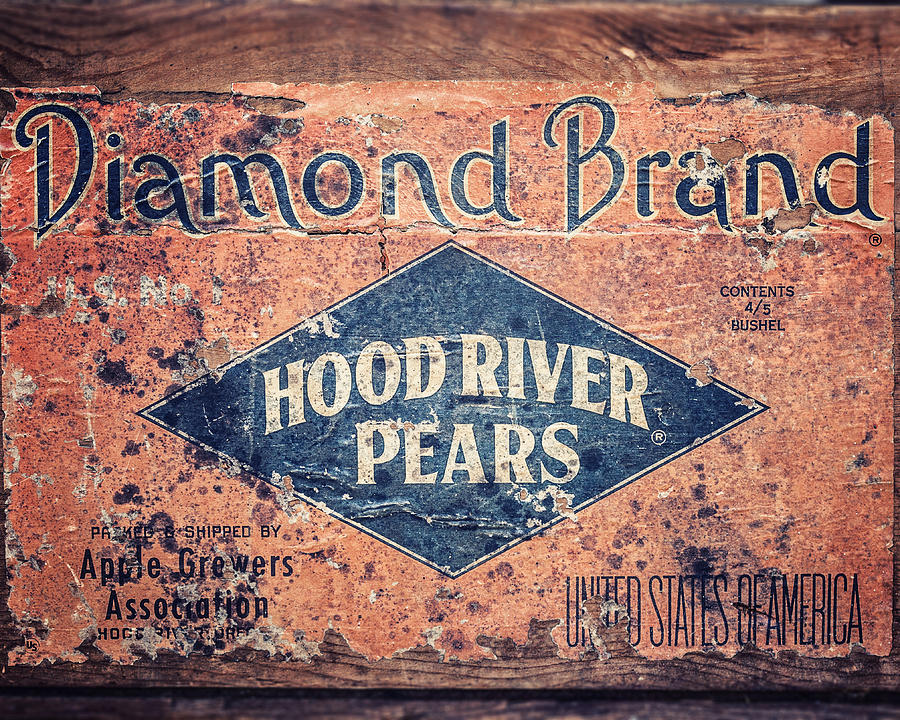 Vintage Photograph - Vintage Hood River Pear Crate by Lisa R