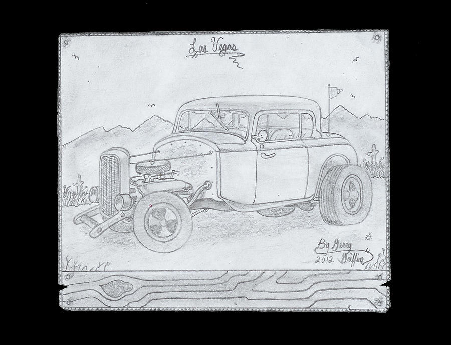 Vintage Hot Rod Days Of The Past Drawing by Gerald Griffin - Fine Art ...