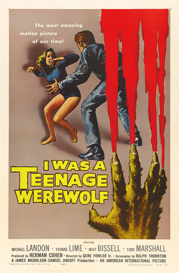 Vintage Photograph - Vintage I Was a Teenage Werewolf Movie Poster by Mountain Dreams